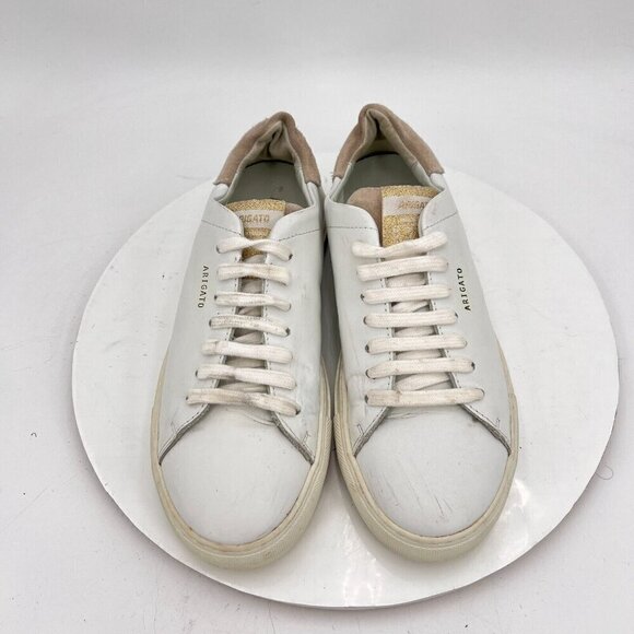 Axel Arigato Women Size 8.5 White Leather Cream Suede Low Lace Up Casual Shoes - Picture 3 of 13